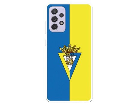 Funda para Samsung Galaxy A72 5G del Cádiz Escudo Fondo Bicolor - Licencia Oficial