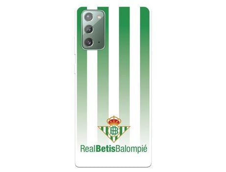 Funda para Samsung Galaxy Note20 del Betis Fondo Rayas Verdiblancas - Licencia Oficial