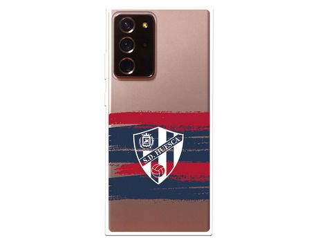 Funda para Samsung Galaxy Note 20 Ultra del Huesca Rayas Transparente - Licencia Oficial SD Huesca