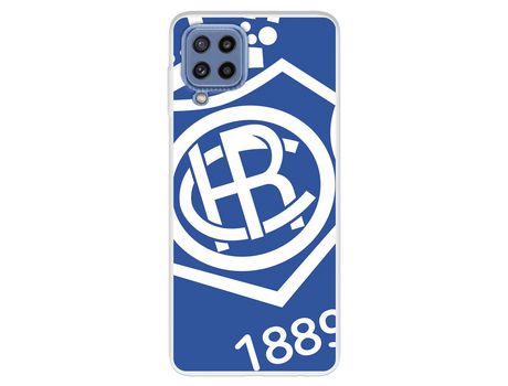 Funda para Samsung Galaxy M32 del Recre Escudo Fondo azul - Licencia Oficial Real Club Recreativo de Huelva
