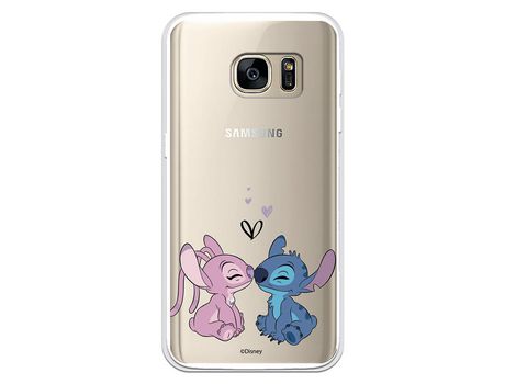 Funda para Samsung Galaxy S7 Oficial de Disney Angel & Stitch Beso - Lilo & Stitch