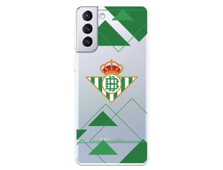 Funda para Samsung Galaxy S21 Plus del Betis Escudo Fondo transparente - Licencia Oficial