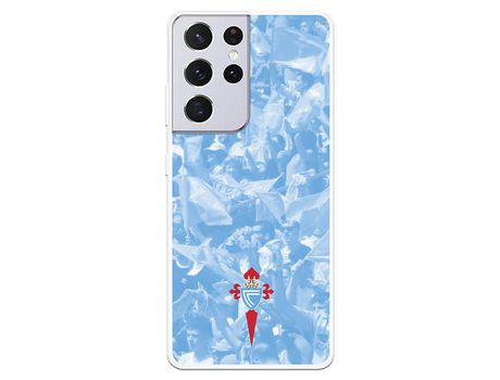 Funda para Samsung Galaxy S21 Ultra del Celta Escudo Fondo Hinchada - Licencia Oficial RC Celta