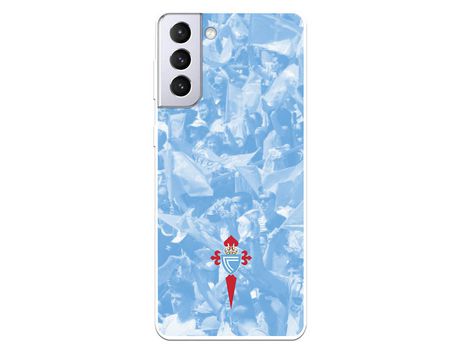Funda para Samsung Galaxy S21 Plus del Celta Escudo Fondo Hinchada - Licencia Oficial RC Celta