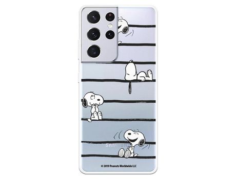Funda para Samsung Galaxy S21 Ultra Oficial de Peanuts Snoopy rayas - Snoopy