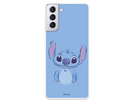 Funda para Samsung Galaxy S21 Plus Oficial de Disney Stitch azul - Lilo & Stitch