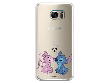 Funda para Samsung Galaxy S7 Edge Oficial de Disney Angel & Stitch Beso - Lilo & Stitch