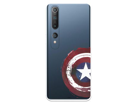 Funda para Xiaomi Mi 10 Oficial de Marvel Capitan America Escudo Transparente