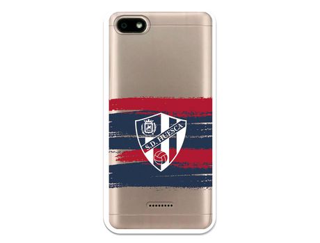 Funda para Xiaomi Redmi 6A del Huesca Rayas Transparente - Licencia Oficial SD Huesca