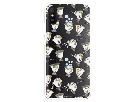 Funda para Xiaomi Redmi 9A Oficial da Disney Chip Potts Siluetas La Bella y la Bestia