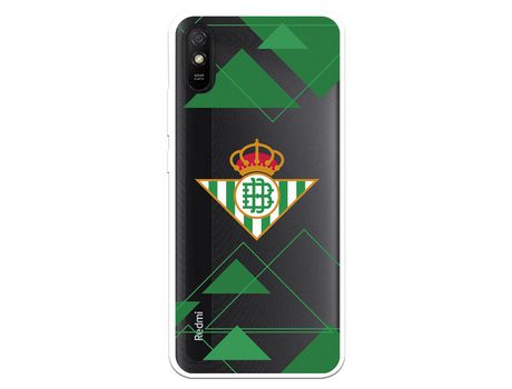 Funda para Xiaomi Redmi 9A del Betis Escudo Fondo transparente - Licencia Oficial