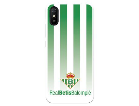 Funda para Xiaomi Redmi 9A del Betis Fondo Rayas Verdiblancas - Licencia Oficial