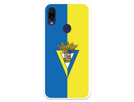 Funda para Xiaomi Redmi 7A del Cádiz Escudo Fondo Bicolor - Licencia Oficial