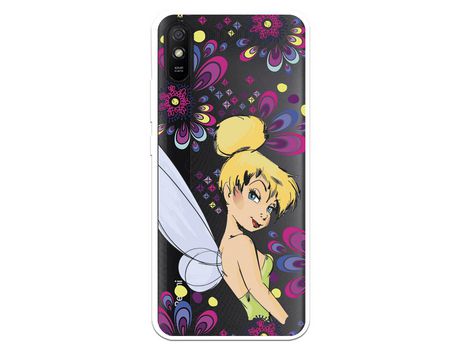 Funda para Xiaomi Redmi 9A Oficial de Disney Campanilla Flores - Peter Pan