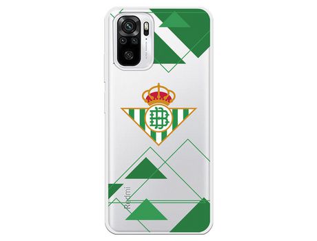 Funda para Xiaomi Redmi Note 10 del Betis Escudo Fondo transparente - Licencia Oficial