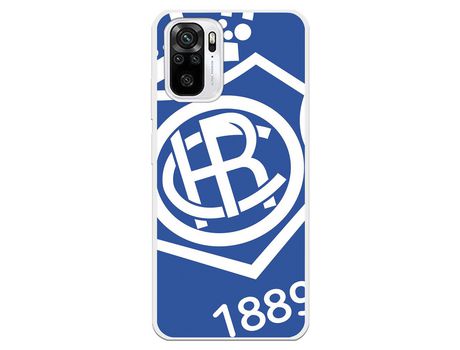 Funda para Xiaomi Redmi Note 10 del Recre Escudo Fondo azul - Licencia Oficial Real Club Recreativo de Huelva