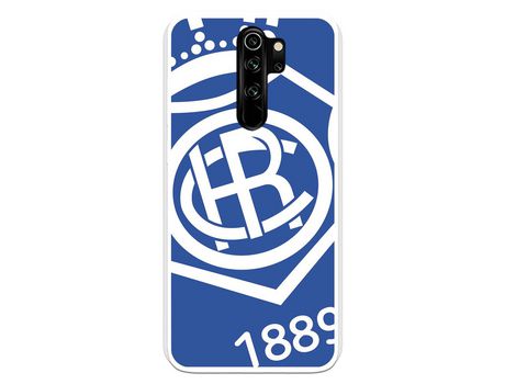 Funda para Xiaomi Redmi Note 8 Pro del Recre Escudo Fondo azul - Licencia Oficial Real Club Recreativo de Huelva