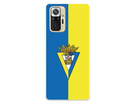 Funda para Xiaomi Redmi Note 10 Pro del Cádiz Escudo Fondo Bicolor - Licencia Oficial