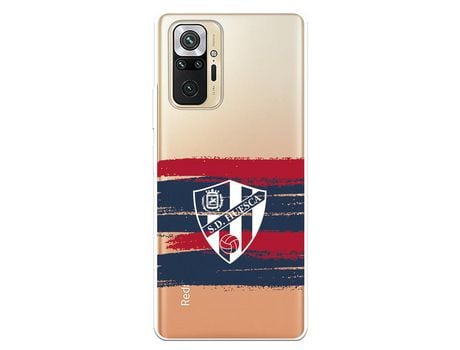 Funda para Xiaomi Redmi Note 10 Pro del Huesca Rayas Transparente - Licencia Oficial SD Huesca
