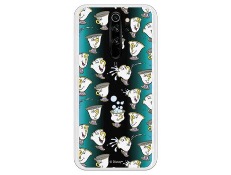 Funda para Xiaomi Redmi Note 8 Pro Oficial da Disney Chip Potts Siluetas La Bella y la Bestia