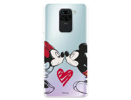 Funda para Xiaomi Redmi Note 9 Oficial de Disney Mickey y Minnie Beso - Clásicos Disney