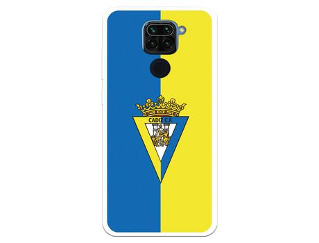 Funda para Xiaomi Redmi Note 9 del Cádiz Escudo Fondo Bicolor - Licencia Oficial