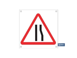 Señal polipropileno celular 600x600mm ob21 estrechamiento derecho via