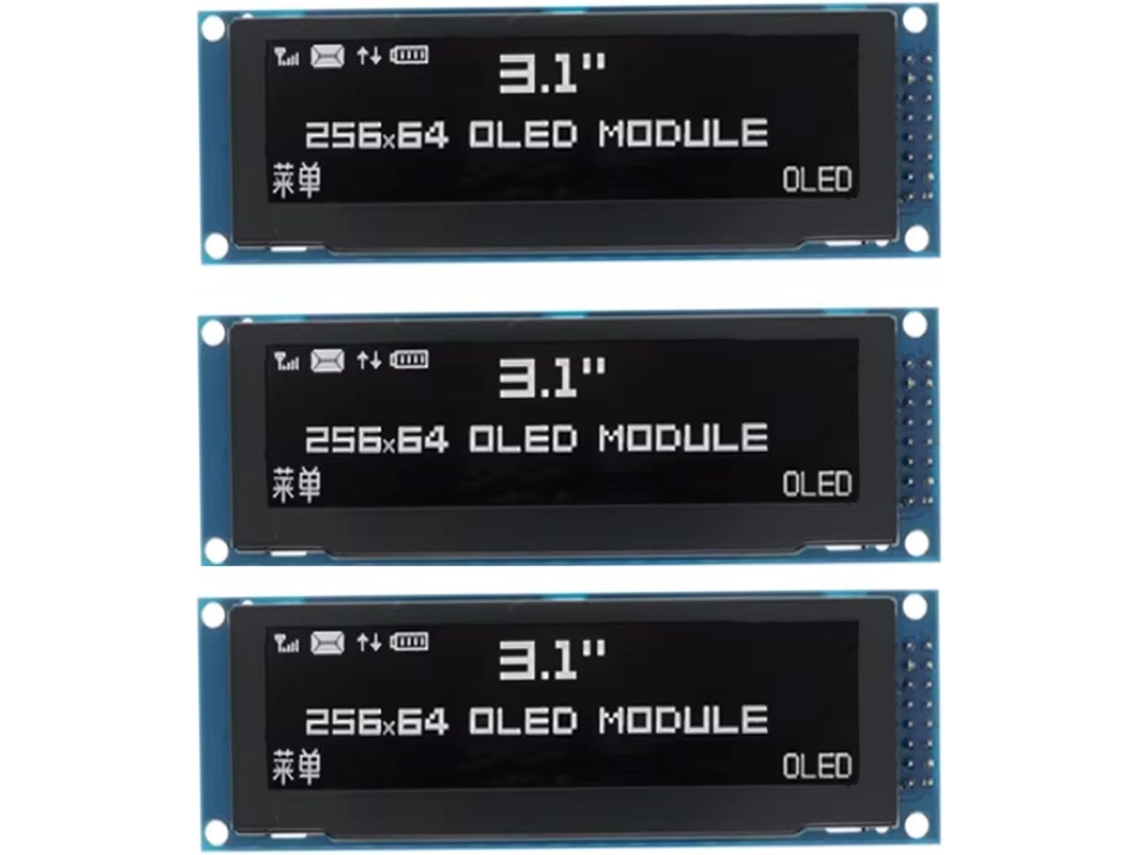 3 Pantallas Oled De 3,12 Pulgadas, 256x64, Módulo Controlador Ssd1322, Gráficos Lcd, Pines De Soldadura Spi Paralelos