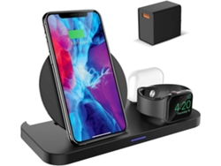 Estación De Carga Sin Hilo Rápido Para Apple Yemaesre Negro