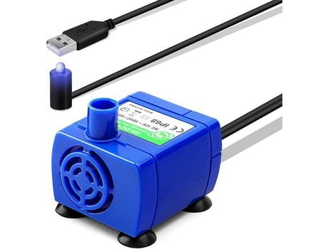 Bomba de agua automática para bebederos de mascotas, CC con USB (LED de un solo color)