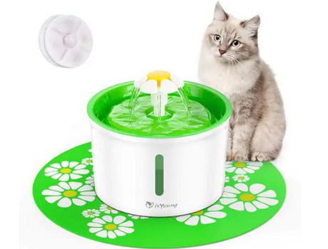 Bebedero Automático para Mascotas, Color Verde (Sin Adaptador USB)