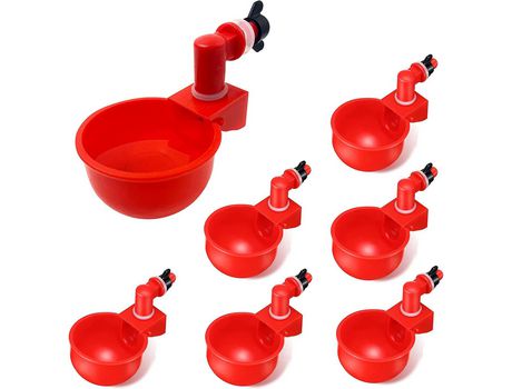 Set de 6 Bebederos Automáticos para Pájaros, Rojo (Modelo Outlet)