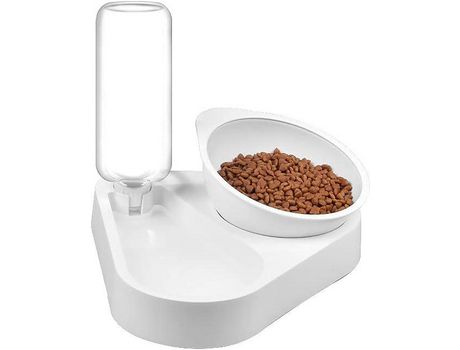 Comedero para gatos, blanco (266 x 219 x 237 mm)