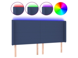 Maison Exclusive - Cabecero Con Led De Tela Azul 183x16x118/128 Cm