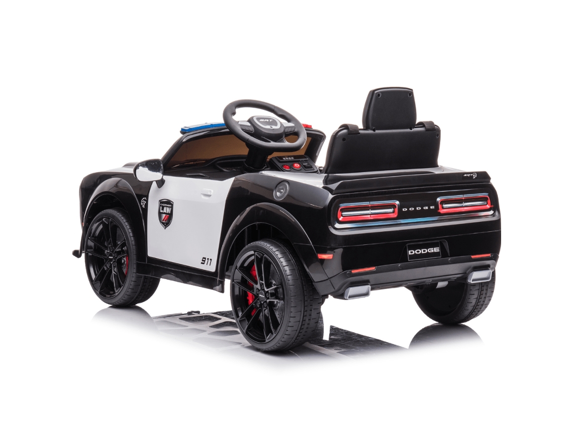 Coche De Policía Para Niños - Dodge Charger Srt 12v- 1 A 6 Años - Negro