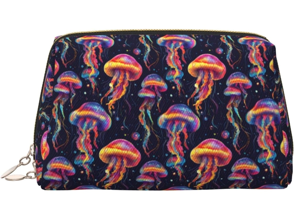 Neceser De Viaje Cuero Organizador Para Mujer Diseño Estampado Vacaciones