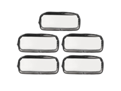 Rebe - 5 piezas de neceser transparente para maquillaje, organizador portátil de cosméticos y artículos de aseo para viajes al aire libre.