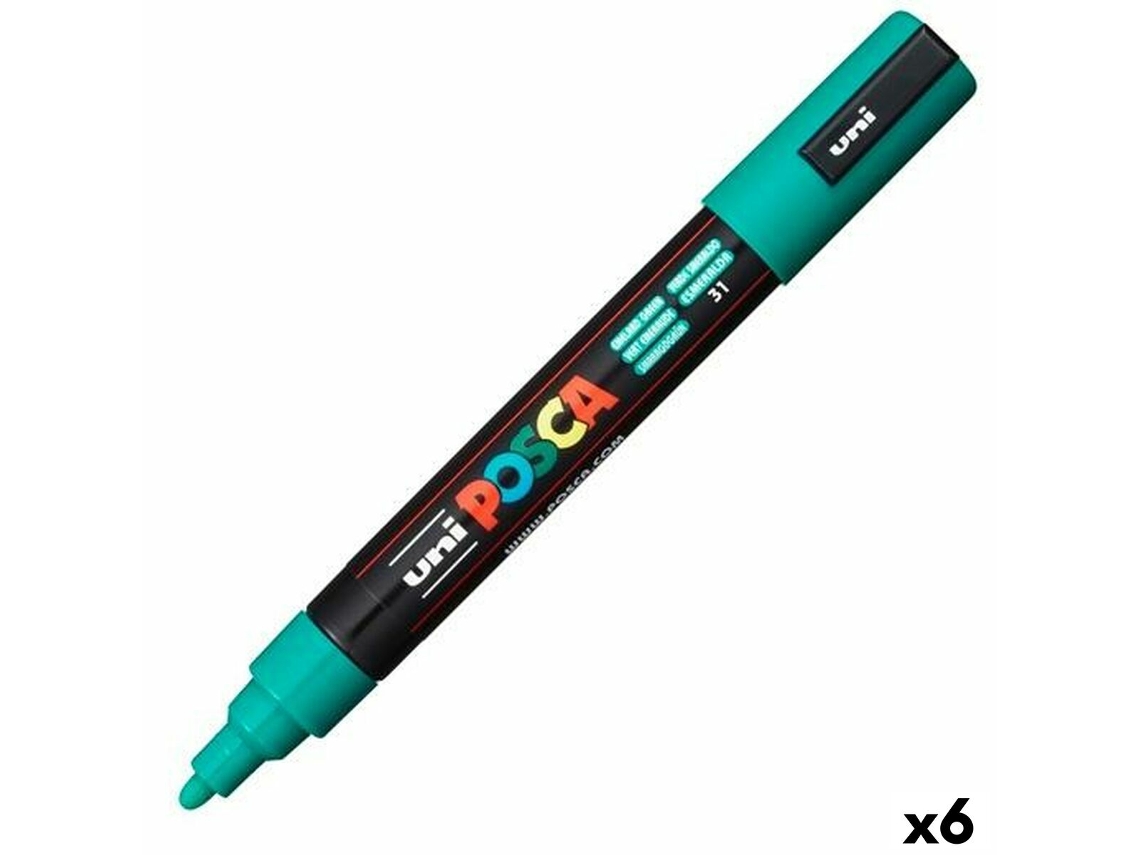 Rotulador Permanente POSCA Verde Esmeralda 6 Unidades