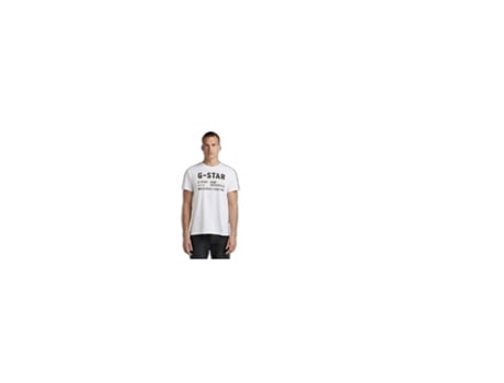 Camiseta para Hombre G-STAR (S - Algodón - Blanco)