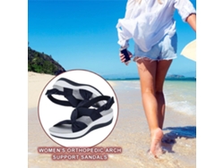 Sandalias De Verano Cómodas Para Mujer Con Soporte Articulado, Plataforma Ancha Y Estilo Playero.