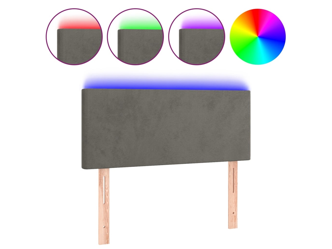 Maison Exclusive - Cabecero Con Led De Terciopelo Gris Oscuro 90x5x78/88 Cm