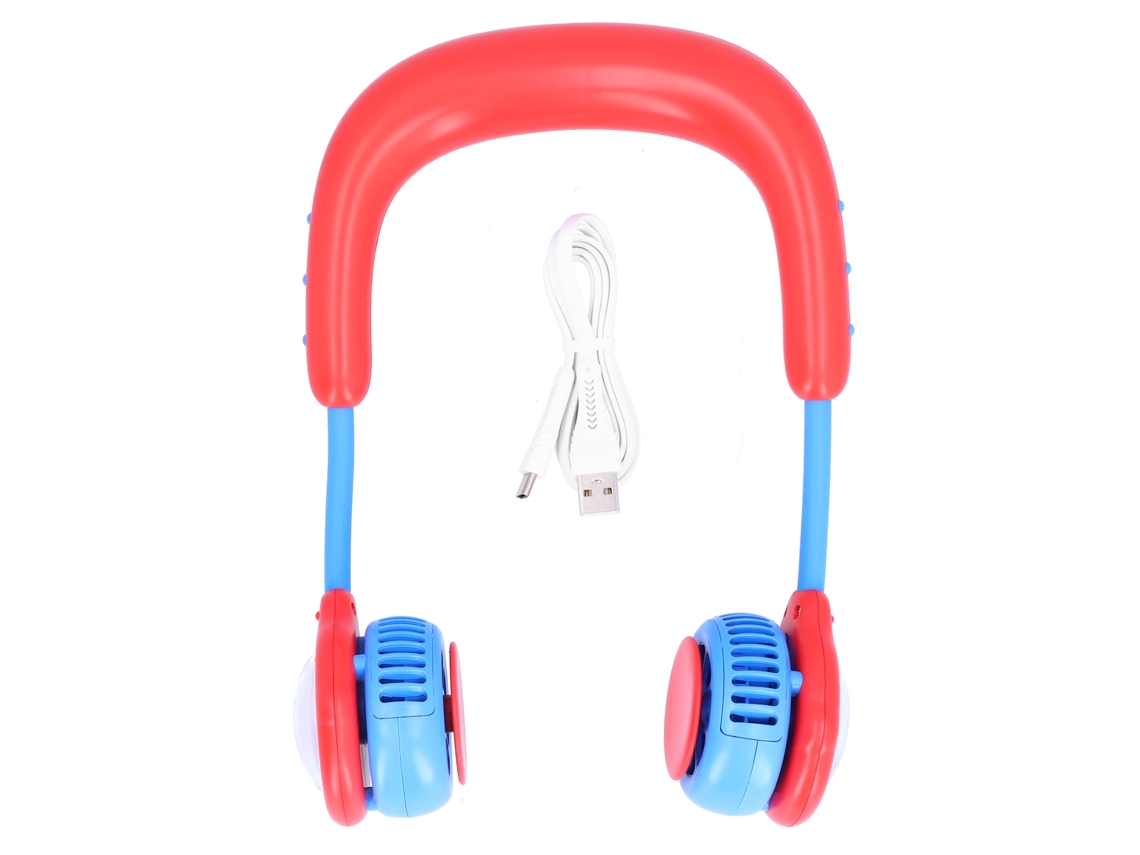Ventilador de cuello USB portátil para niños - Rojo