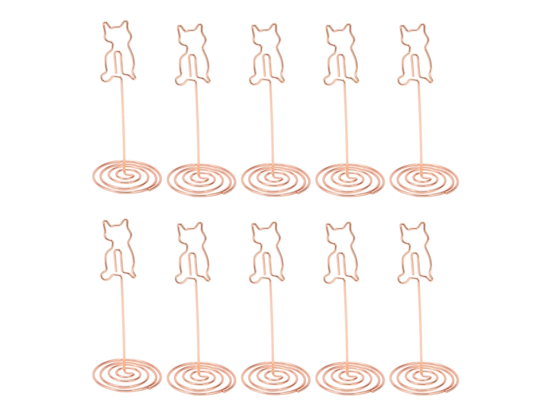 10 Soportes Metálicos Para Números De Mesa Con Baño De Oro Rosa Y Clip Resistente Para Bodas, Fiestas Y Oficinas.