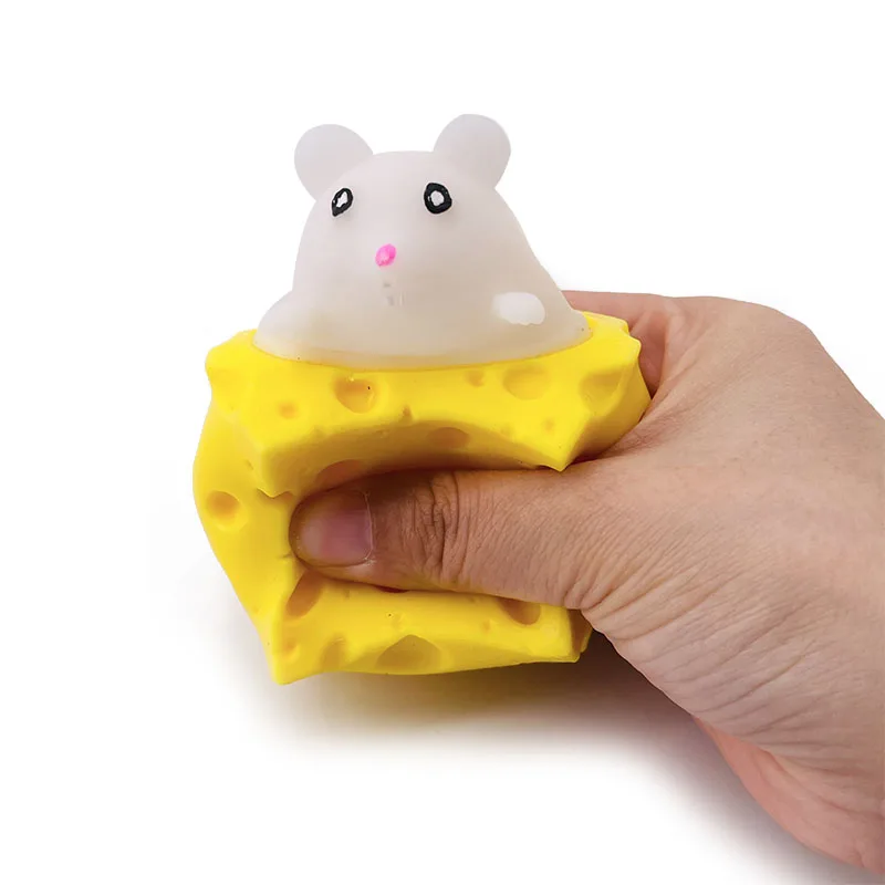 (blanco) Ratón De Queso Para Mascotas Antiestrés, Juguete Para Apretar, Pelota Antiestrés.