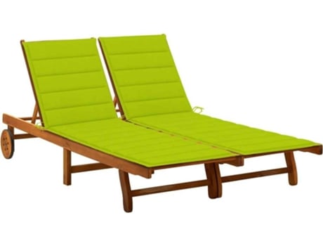 Tumbona VIDAXL Verde Madera de acacia (200x123x85 cm)