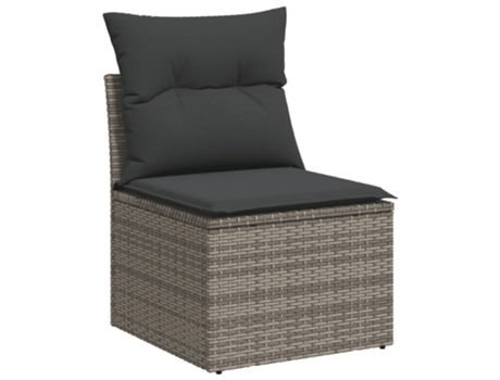 Conjunto 9 de muebles de jardín VIDAXL y cojines ratán sintético gris