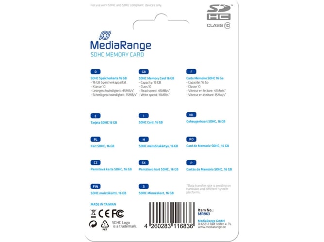 Tarjeta de Memoria MEDIARANGE MR963