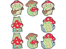 Espetos De Sapo E Cogumelo De Desenho Animado, Conjunto De 8 Peças, Liga Metálica.