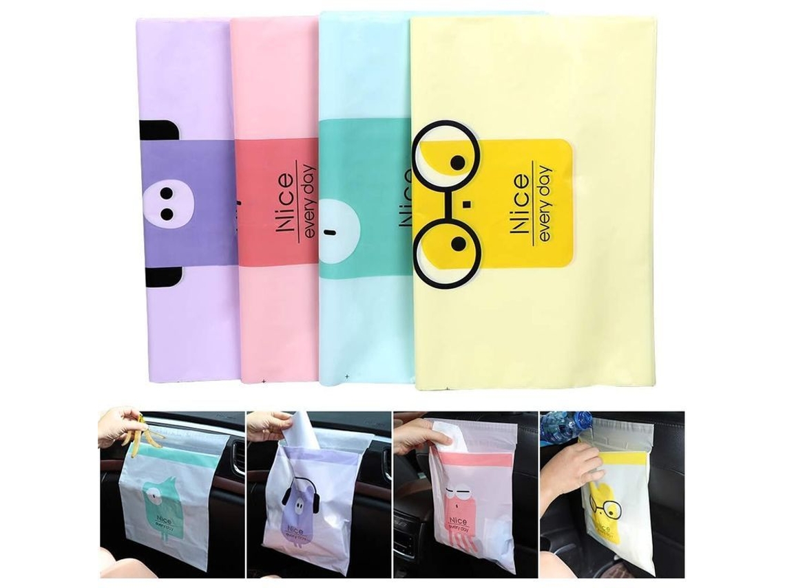 2026-30 Bolsas De Basura Desechables Para Coche, Impermeables Y Portátiles, Amarillas