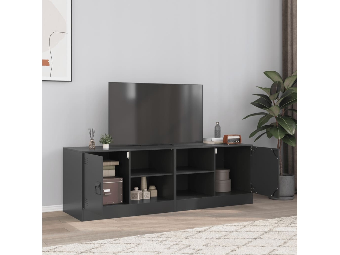 Muebles para TV 2 unidades acero negro 67x39x44 cm